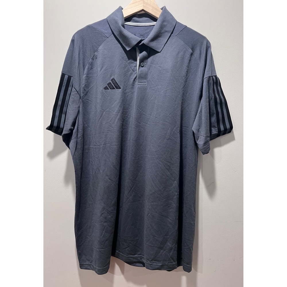 Adidas Tiro 23 Training Polo Shirt Men's XL Gray Short Sleeve Performance Soccer